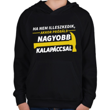 PRINTFASHION Nagyobb kalapáccsal - Gyerek kapucnis pulóver - Fekete gyerek pulóver, kardigán