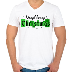 PRINTFASHION Nagyon boldog karácsonyt! - Férfi V-nyakú póló - Fehér