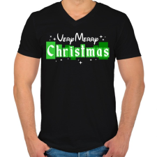 PRINTFASHION Nagyon boldog karácsonyt! - Férfi V-nyakú póló - Fekete férfi póló