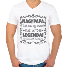 PRINTFASHION Nagypapa legenda - Férfi V-nyakú póló - Fehér férfi póló