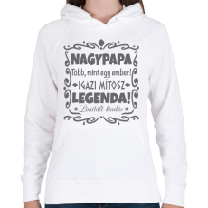 PRINTFASHION Nagypapa legenda - Női kapucnis pulóver - Fehér