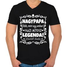 PRINTFASHION Nagypapa mítosz - Férfi V-nyakú póló - Fekete