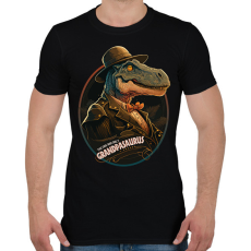 PRINTFASHION Nagypapaszaurusz T-REX Grandpasaurus - Férfi póló - Fekete