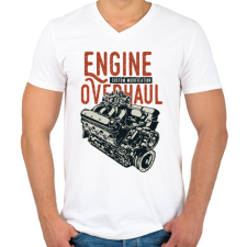 PRINTFASHION Nagyszervíz - Férfi V-nyakú póló - Fehér férfi póló