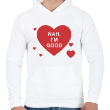 PRINTFASHION Nah I'm good - Férfi kapucnis pulóver - Fehér férfi pulóver, kardigán