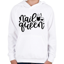 PRINTFASHION Nail Queen - Gyerek kapucnis pulóver - Fehér gyerek pulóver, kardigán