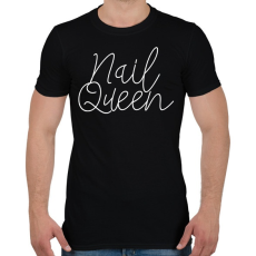 PRINTFASHION Nail Queen - Műkörmös design - Férfi póló - Fekete