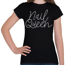 PRINTFASHION Nail Queen - Műkörmös design - Női póló - Fekete női póló