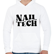 PRINTFASHION Nail Tech - Férfi kapucnis pulóver - Fehér