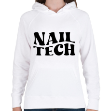 PRINTFASHION Nail Tech - Női kapucnis pulóver - Fehér