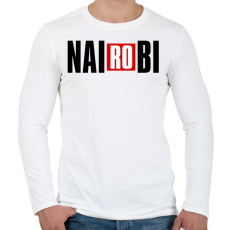 PRINTFASHION Nairobi - A nagy pénzrablás - Money Heist - La Casa de Papel - Férfi hosszú ujjú póló - Fehér