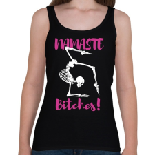 PRINTFASHION Namaste Bitches! - Fehér - Női atléta - Fekete női trikó