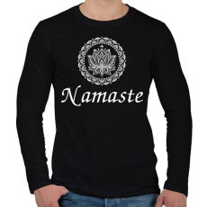 PRINTFASHION Namaste - Férfi hosszú ujjú póló - Fekete
