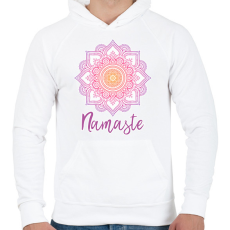 PRINTFASHION Namaste - Férfi kapucnis pulóver - Fehér