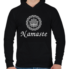 PRINTFASHION Namaste - Férfi kapucnis pulóver - Fekete