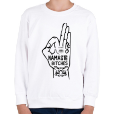 PRINTFASHION Namaste - Gyerek pulóver - Fehér