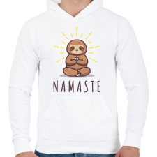 PRINTFASHION Namaste - Lajháros - Férfi kapucnis pulóver - Fehér férfi pulóver, kardigán