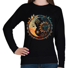 PRINTFASHION Nap és Hold - Női pulóver - Fekete női pulóver, kardigán