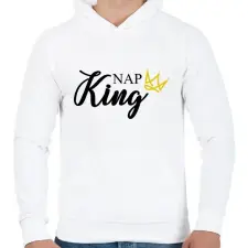 PRINTFASHION Nap King - Férfi kapucnis pulóver - Fehér férfi pulóver, kardigán