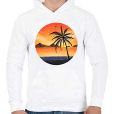 PRINTFASHION Naplemente - Férfi kapucnis pulóver - Fehér