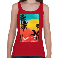 PRINTFASHION Napos part - Női atléta - Cseresznyepiros női trikó