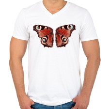 PRINTFASHION Nappali pávaszem szárnyai - Férfi V-nyakú póló - Fehér férfi póló