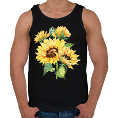 PRINTFASHION napraforgó  - Férfi atléta - Fekete