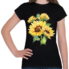 PRINTFASHION napraforgó  - Női póló - Fekete