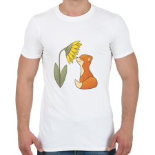 PRINTFASHION Napraforgót szagoló róka - Férfi póló - Fehér férfi póló