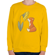 PRINTFASHION Napraforgót szagoló róka - Gyerek pulóver - Sárga