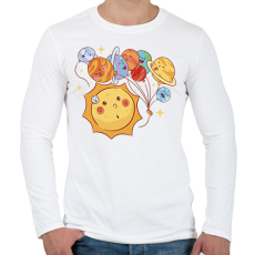 PRINTFASHION Naprendszer - Férfi hosszú ujjú póló - Fehér