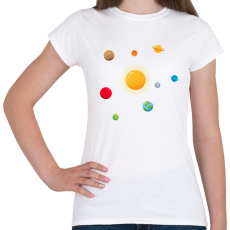 PRINTFASHION Naprendszer - Női póló - Fehér