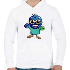 PRINTFASHION Napszemüveges áfonya - Férfi kapucnis pulóver - Fehér