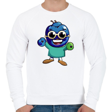 PRINTFASHION Napszemüveges áfonya - Férfi pulóver - Fehér férfi pulóver, kardigán