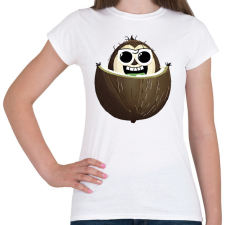 PRINTFASHION Napszemüveges kókusz - Női póló - Fehér női póló