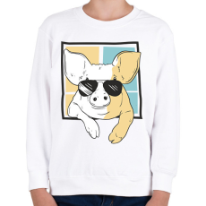 PRINTFASHION Napszemüveges malac - Gyerek pulóver - Fehér
