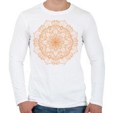 PRINTFASHION Narancs színű mandala - Férfi hosszú ujjú póló - Fehér