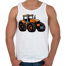 PRINTFASHION Narancssárga traktor - Férfi atléta - Fehér atléta, trikó
