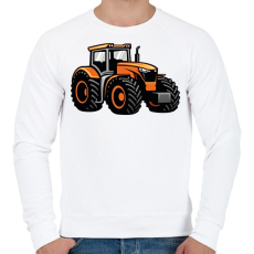 PRINTFASHION Narancssárga traktor - Férfi pulóver - Fehér