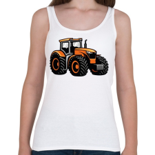 PRINTFASHION Narancssárga traktor - Női atléta - Fehér női trikó