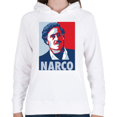 PRINTFASHION NARCO (Pablo Escobar) - Női kapucnis pulóver - Fehér