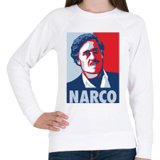 PRINTFASHION NARCO (Pablo Escobar) - Női pulóver - Fehér női pulóver, kardigán
