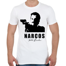PRINTFASHION Narcos - Férfi póló - Fehér férfi póló