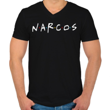 PRINTFASHION Narcos - Férfi V-nyakú póló - Fekete férfi póló