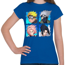 PRINTFASHION Naruto 4 karakter - Női póló - Királykék női póló