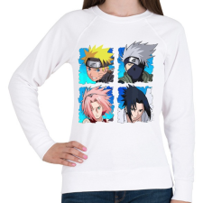 PRINTFASHION Naruto 4 karakter - Női pulóver - Fehér női pulóver, kardigán
