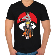 PRINTFASHION Naruto - Férfi V-nyakú póló - Fekete férfi póló