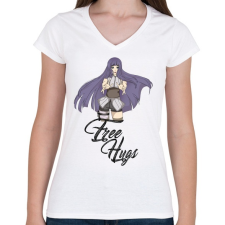 PRINTFASHION Naruto (Hinta/Free Hugs) - Női V-nyakú póló - Fehér női póló