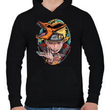PRINTFASHION Naruto Kyuubi - Férfi kapucnis pulóver - Fekete férfi pulóver, kardigán