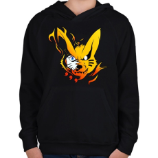 PRINTFASHION Naruto kyuubi - Gyerek kapucnis pulóver - Fekete